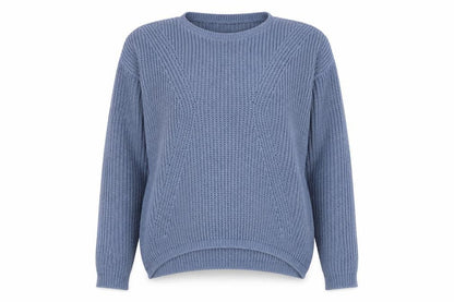 Bassini Womens Blue Round Neck  Acrylic Pullover Jumper Size M