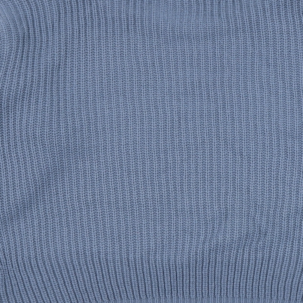 BASSINI Womens Blue Round Neck  Acrylic Pullover Jumper Size M