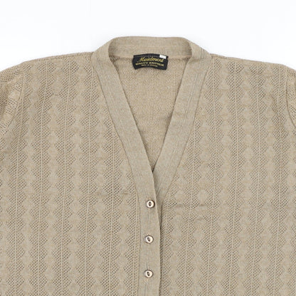 Maidment Womens Brown V-Neck  Polyester Cardigan Jumper Size M