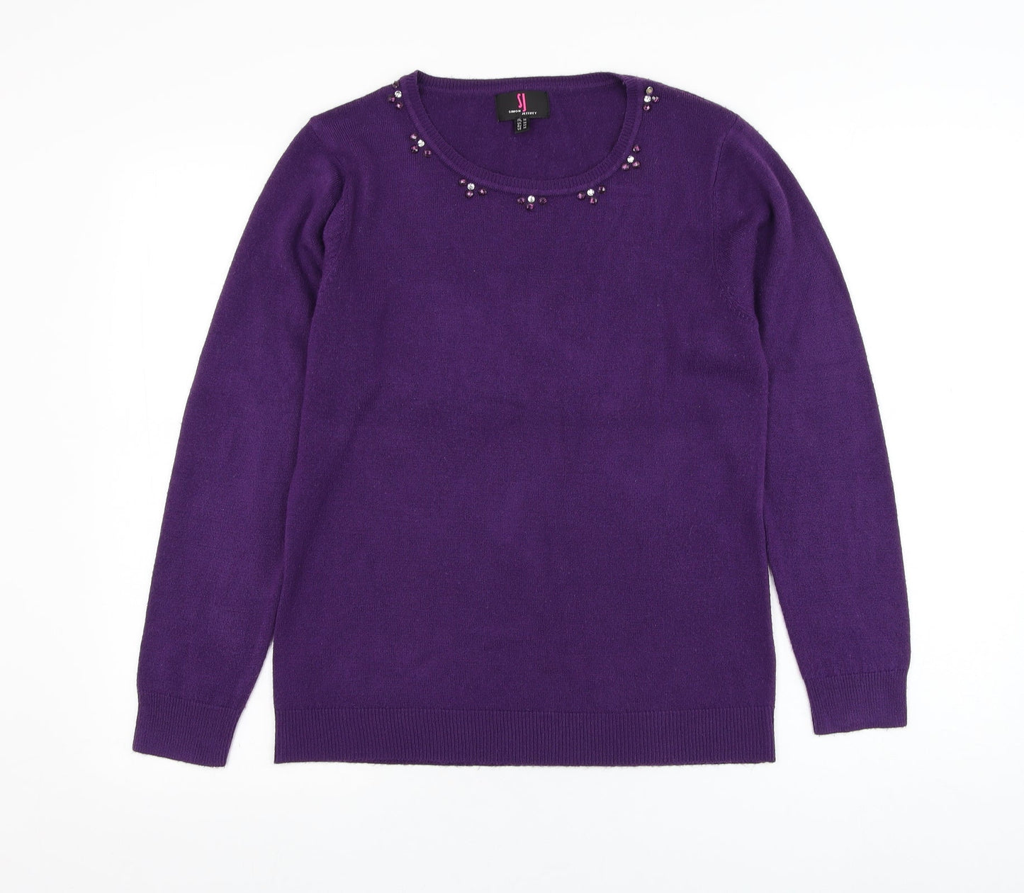 Womens UK Size M Simon Jeffrey Purple Pullover Jumper