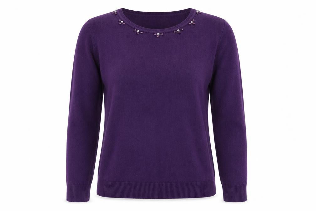 Womens UK Size M Simon Jeffrey Purple Pullover Jumper