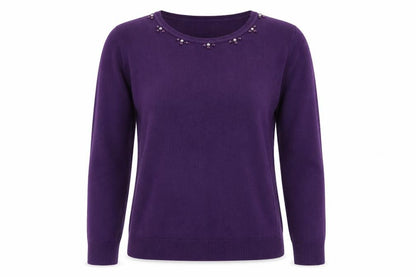 Womens UK Size M Simon Jeffrey Purple Pullover Jumper