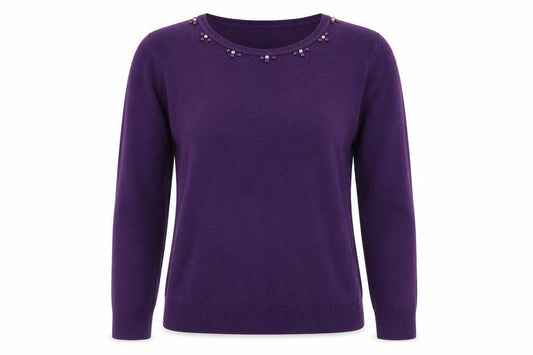 Womens UK Size M Simon Jeffrey Purple Pullover Jumper
