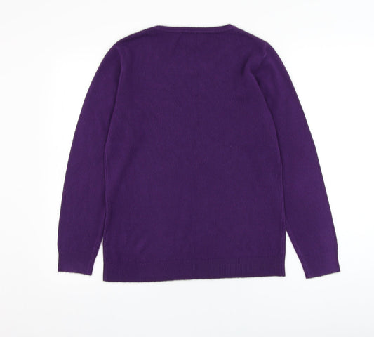 Womens UK Size M Simon Jeffrey Purple Pullover Jumper