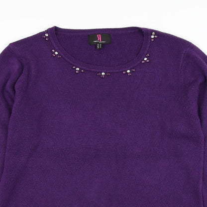 Womens UK Size M Simon Jeffrey Purple Pullover Jumper