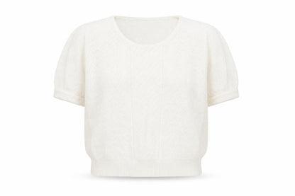 Something Special Womens White Round Neck  Acrylic Pullover Jumper Size 8