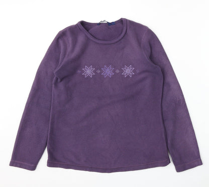 Casual Club Womens Purple  Polyester Pullover Sweatshirt Size 12
