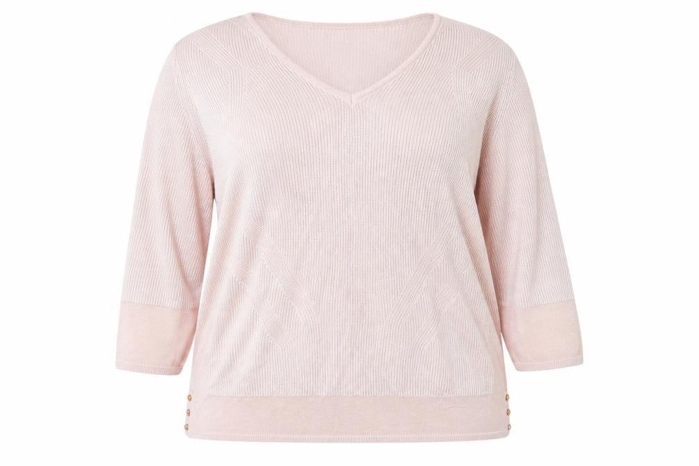 Marks and Spencer Womens Pink V-Neck  Viscose Pullover Jumper Size 16