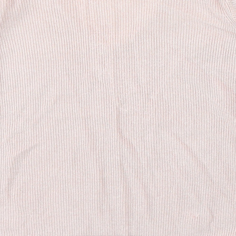 Marks and Spencer Womens Pink V-Neck  Viscose Pullover Jumper Size 16
