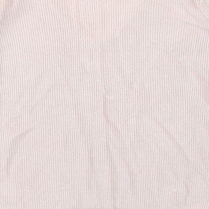 Marks and Spencer Womens Pink V-Neck  Viscose Pullover Jumper Size 16