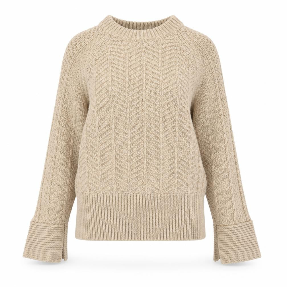 H&M Womens Beige Round Neck  Acrylic Pullover Jumper Size XS
