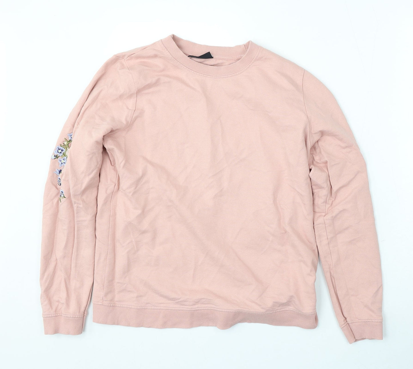 Nocozo Womens Pink Floral Cotton Pullover Sweatshirt Size M