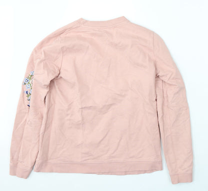Nocozo Womens Pink Floral Cotton Pullover Sweatshirt Size M