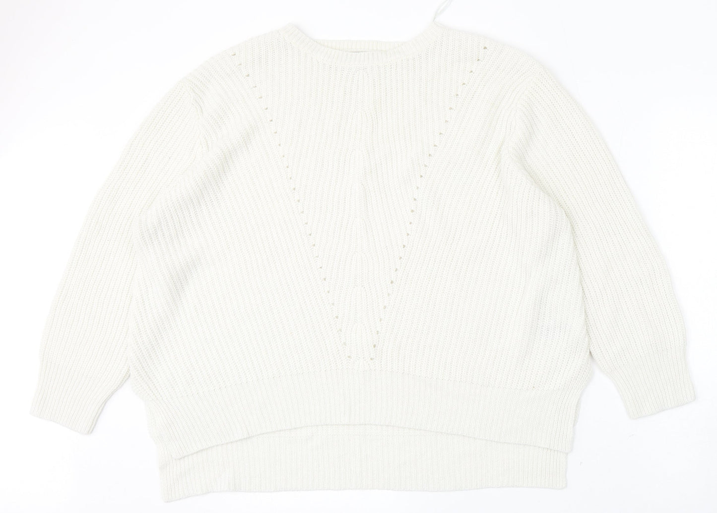 Womens UK Size XL Peacocks White Pullover Jumper