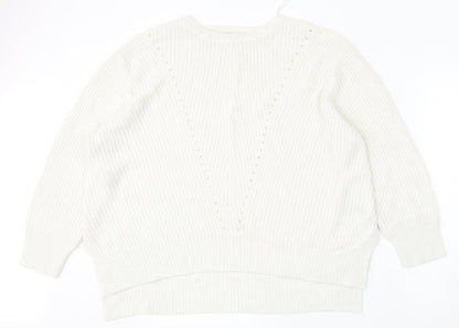 Womens UK Size XL Peacocks White Pullover Jumper