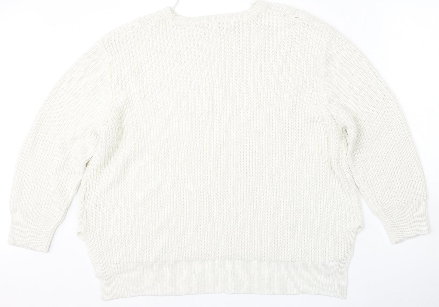 Womens UK Size XL Peacocks White Pullover Jumper