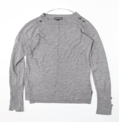 Primark Womens Grey Round Neck  Acrylic Pullover Jumper Size XS