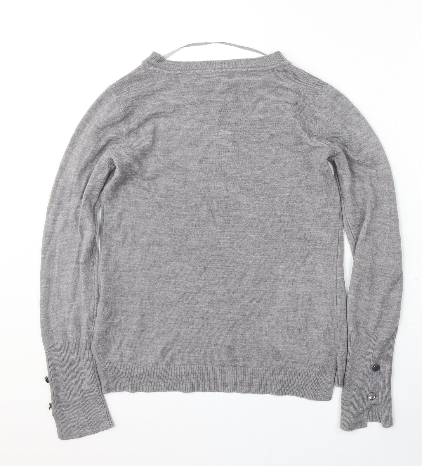 Primark Womens Grey Round Neck  Acrylic Pullover Jumper Size XS