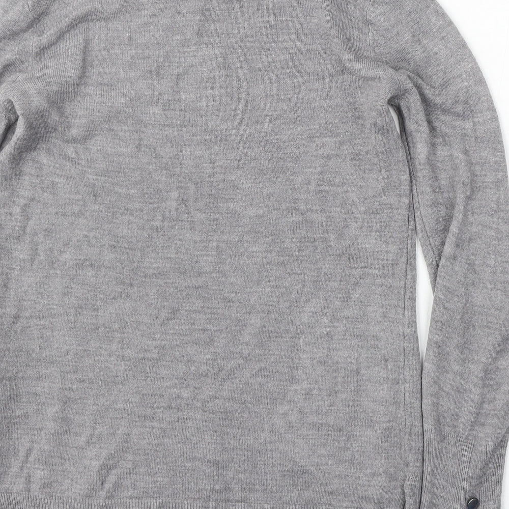 Primark Womens Grey Round Neck  Acrylic Pullover Jumper Size XS