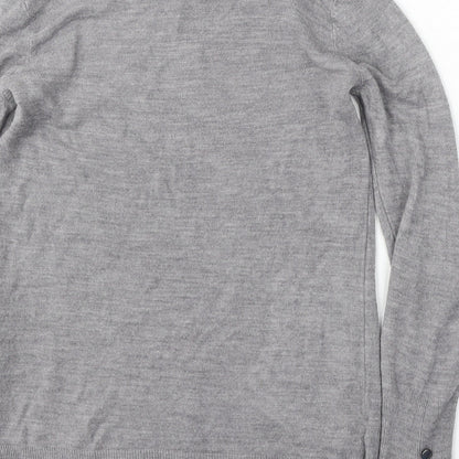 Primark Womens Grey Round Neck  Acrylic Pullover Jumper Size XS