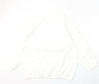 Of life and lemons Womens White  Cotton Pullover Sweatshirt Size L