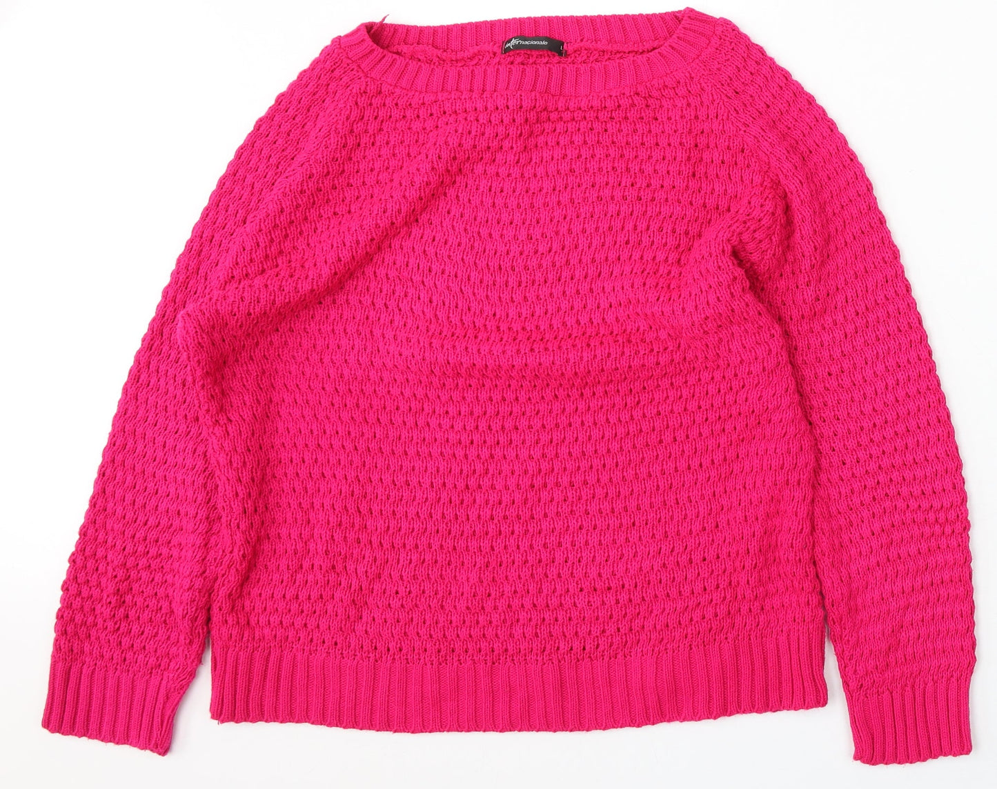 Womens UK Size L Internacionale Pink Pullover Jumper