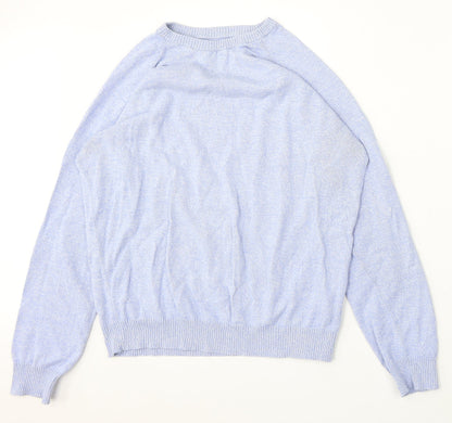 Primark Womens Blue Round Neck  Cotton Pullover Jumper Size L