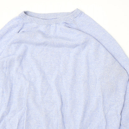 Primark Womens Blue Round Neck  Cotton Pullover Jumper Size L
