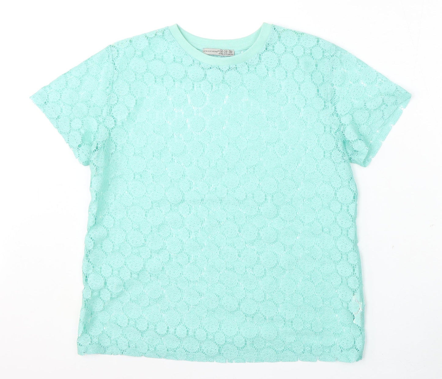 Womens UK Size 10 Atmosphere Blue Basic T-Shirt