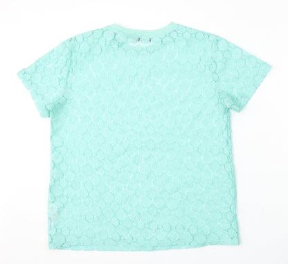 Womens UK Size 10 Atmosphere Blue Basic T-Shirt