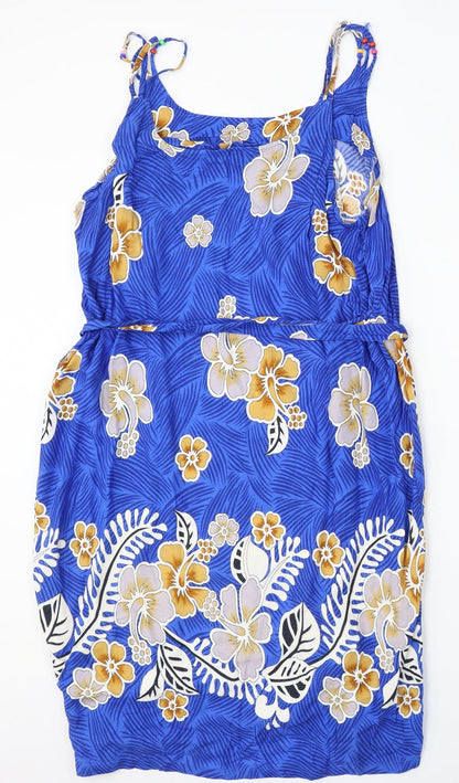 TMJ Womens Blue Geometric Rayon Shift  Size XL  Round Neck