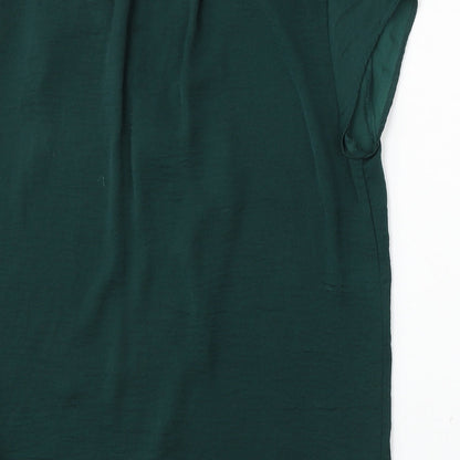 H&M Womens Green  Polyester Basic Blouse Size 6 V-Neck