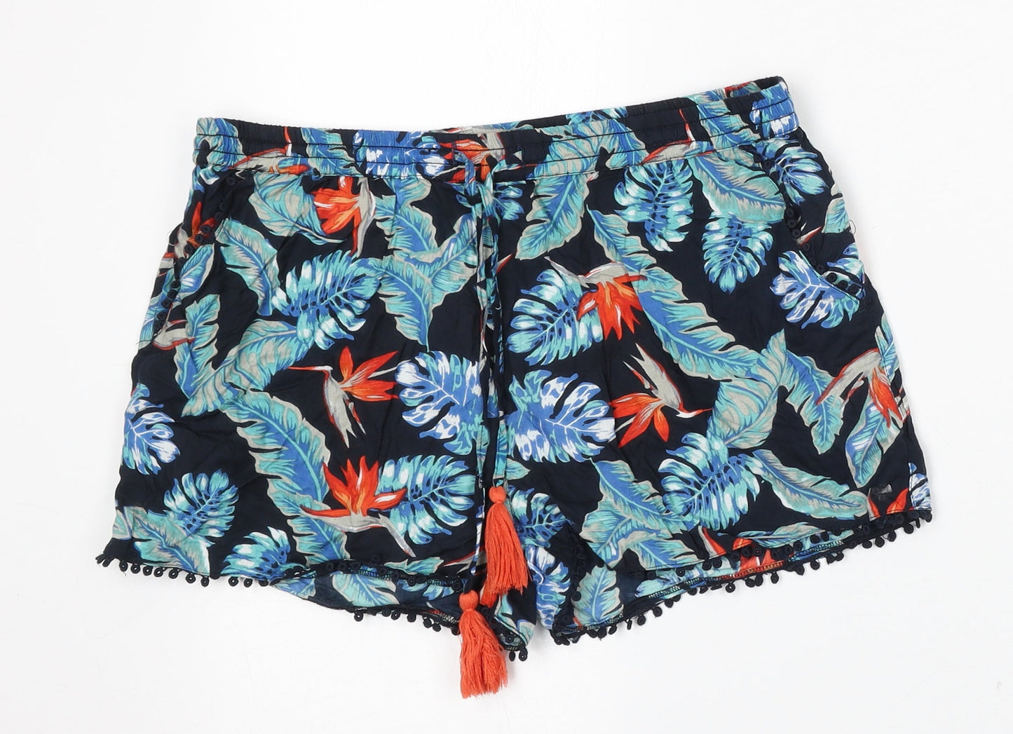 Atmosphere Womens Multicoloured Floral Viscose Bermuda Shorts Size 12 L3 in Regular