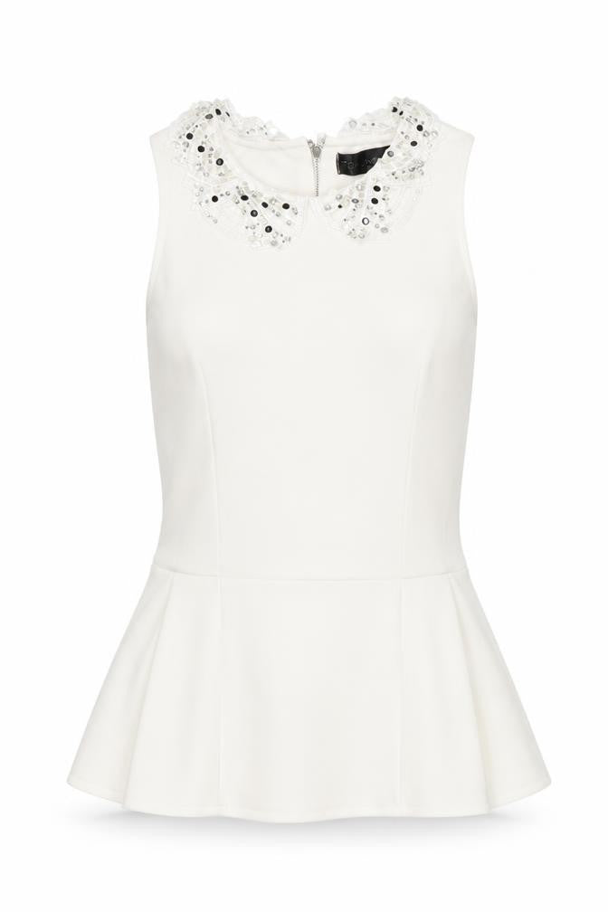 Womens UK Size 8 Topshop White Basic Blouse