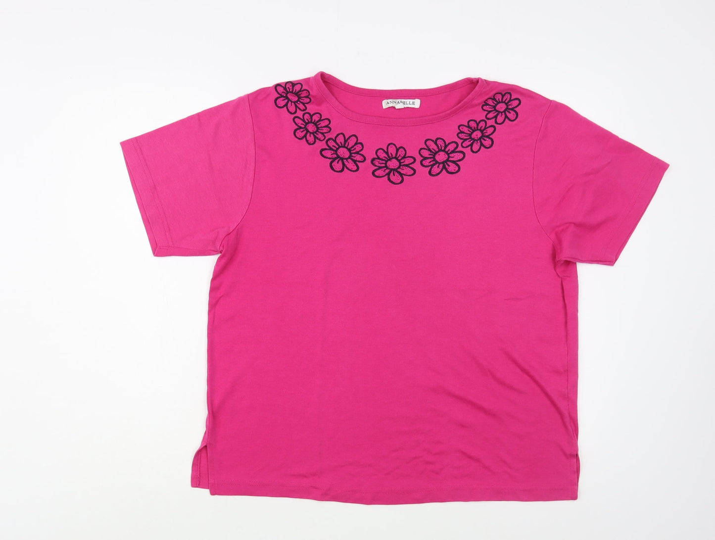 Womens UK Size M Annabelle Pink Basic T-Shirt