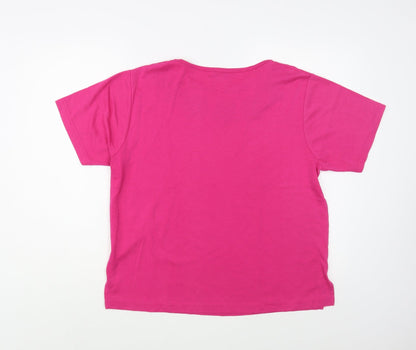 Womens UK Size M Annabelle Pink Basic T-Shirt