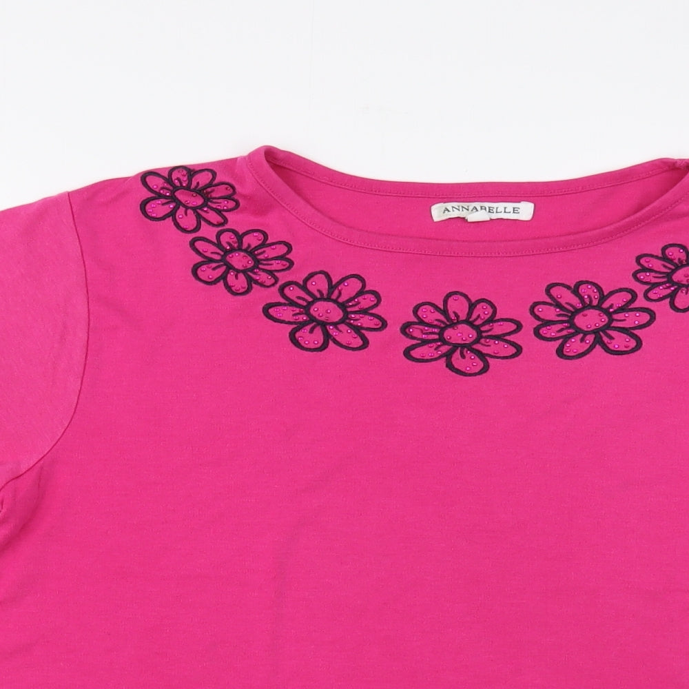 Womens UK Size M Annabelle Pink Basic T-Shirt