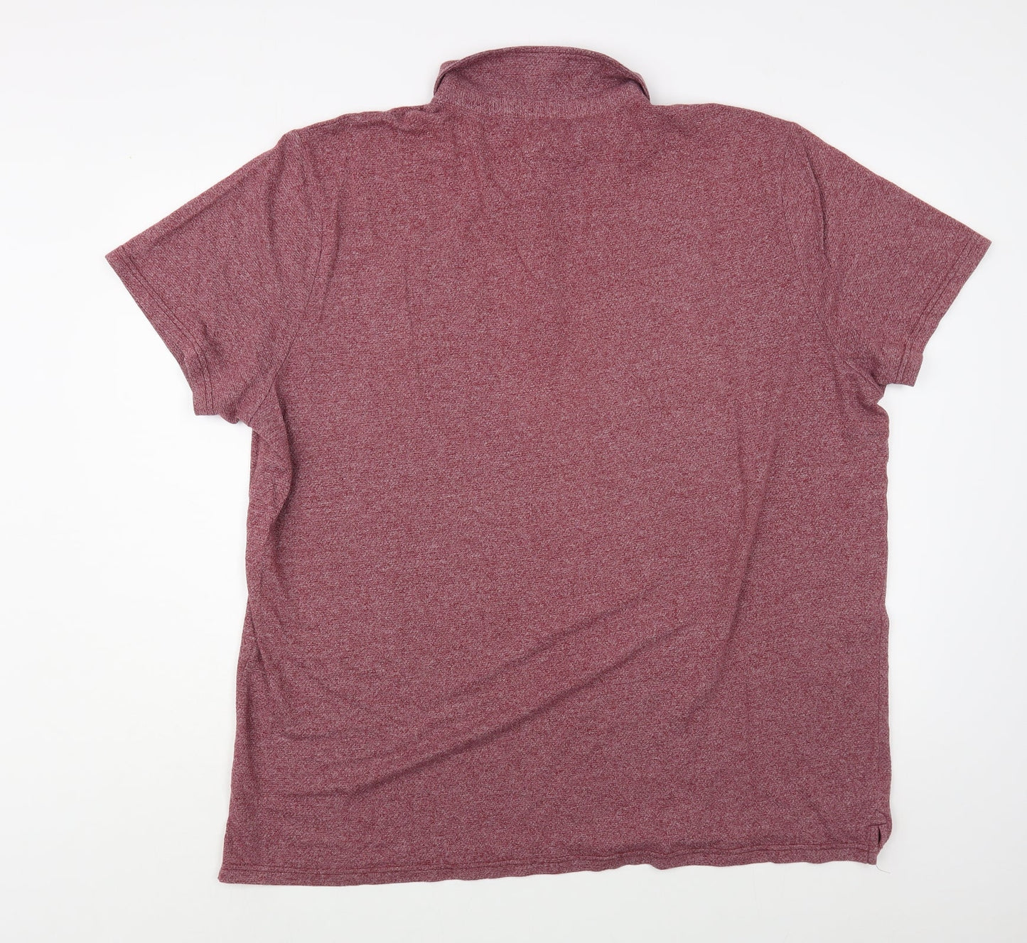 George Mens Red  Polyester  Polo Size 2XL Collared Button