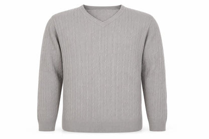 Harbour Classic Mens Grey V-Neck  Acrylic Pullover Jumper Size 2XL