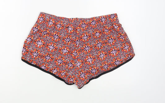 George Womens Red Geometric Cotton Hot Pants Shorts Size 14 L3 in Regular Drawstring