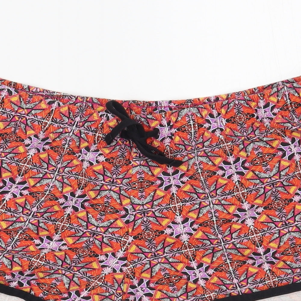 George Womens Red Geometric Cotton Hot Pants Shorts Size 14 L3 in Regular Drawstring
