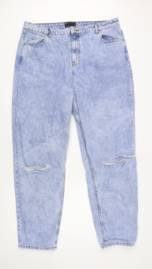 ASOS Womens Blue  Cotton Mom Jeans Size 36 in L32 in Regular Button