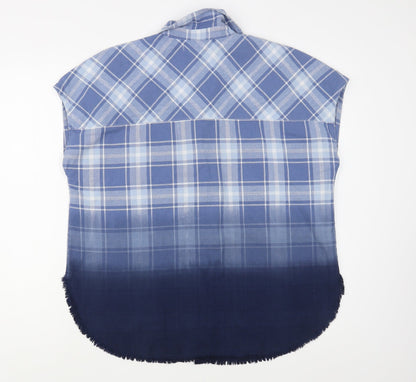 Womens UK Size 12 NEXT Blue Basic Button-Up