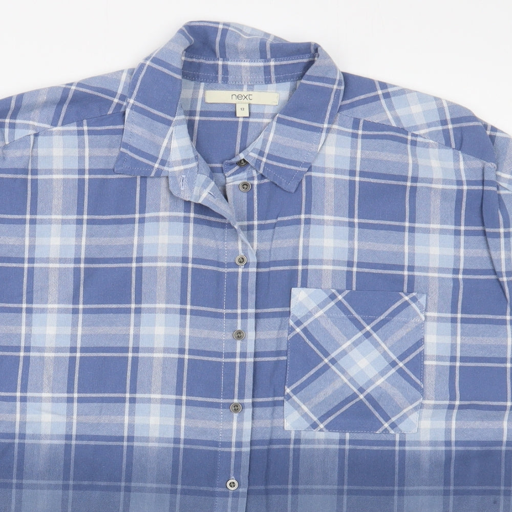Womens UK Size 12 NEXT Blue Basic Button-Up