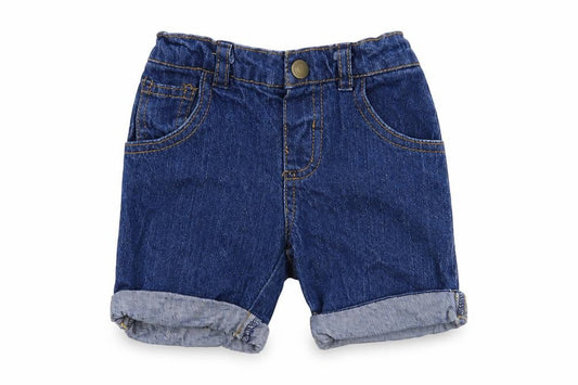 Primark Baby Blue  Cotton Cropped Trousers Size 9-12 Months  Snap