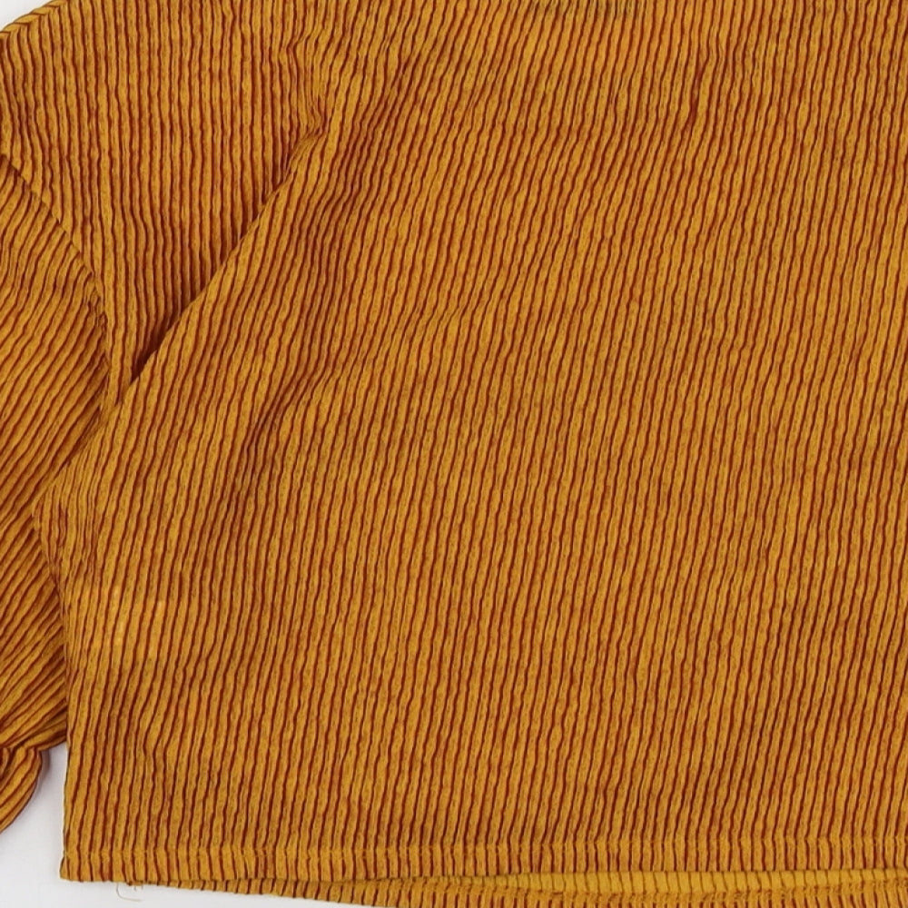 Womens UK Size S Zara Yellow Basic T-Shirt