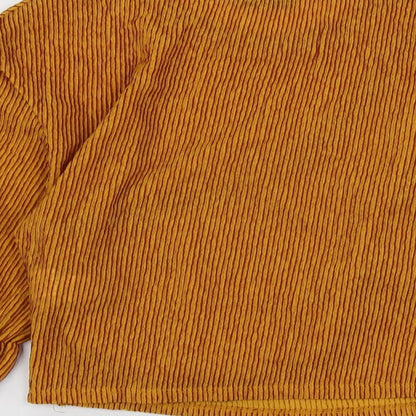 Womens UK Size S Zara Yellow Basic T-Shirt