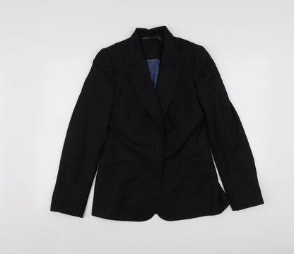 Quentin Reed Womens Black Striped Wool Jacket Suit Jacket Size 10