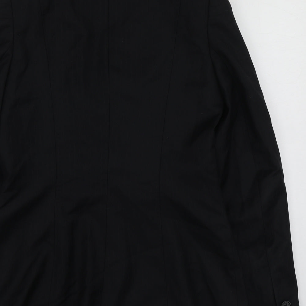Quentin Reed Womens Black Striped Wool Jacket Suit Jacket Size 10