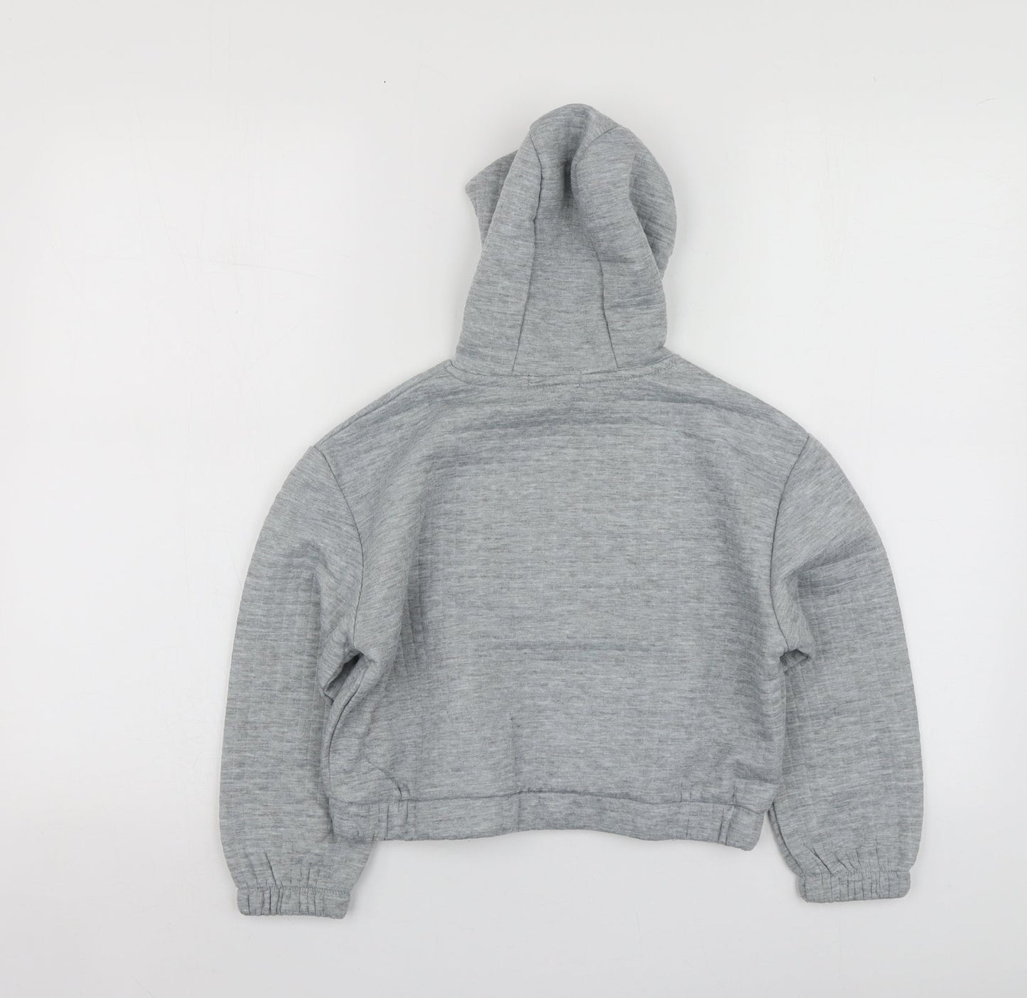 Primark Girls Grey Geometric Polyester Pullover Hoodie Size 9-10 Years